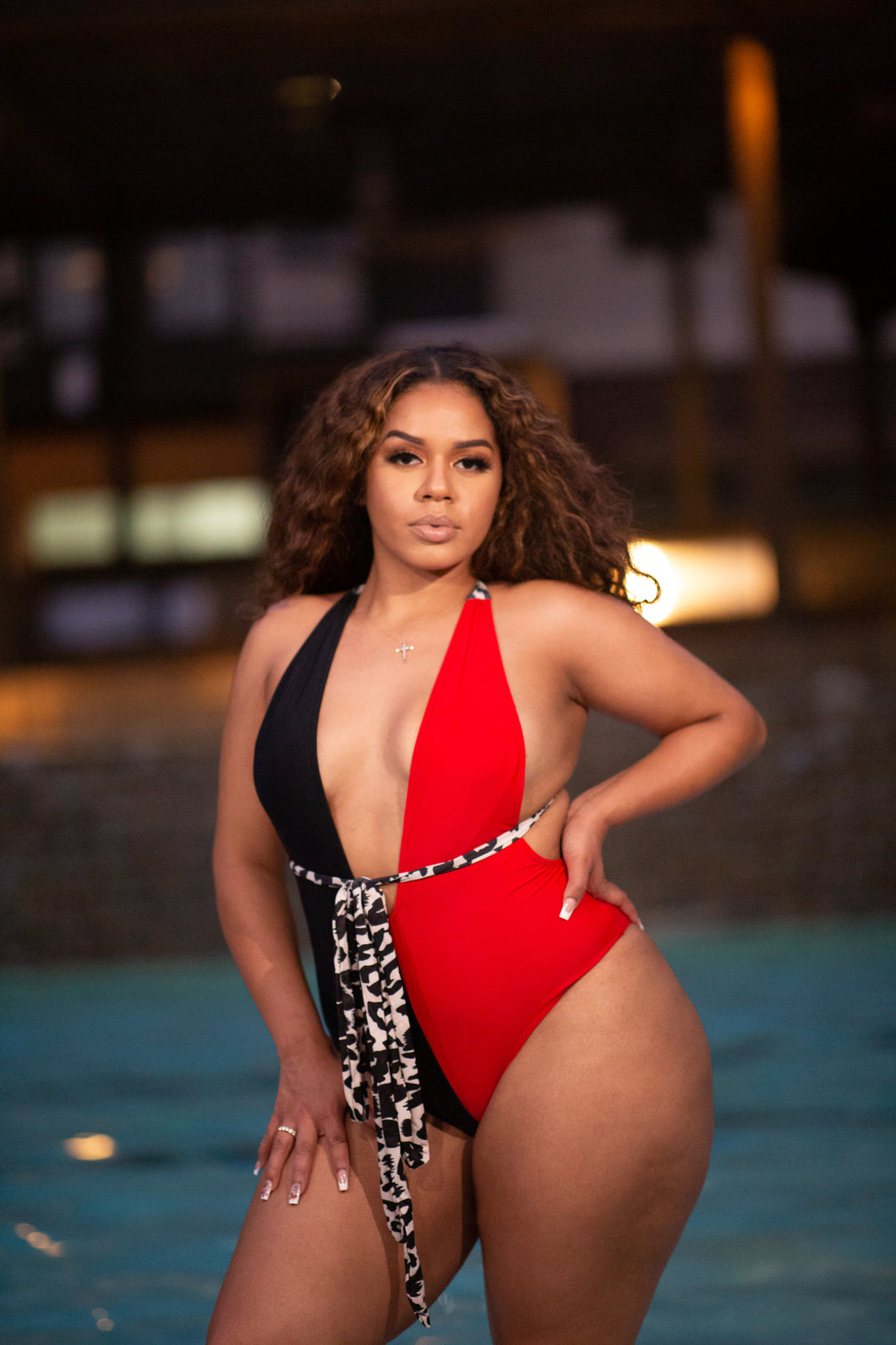 Jaidyn One Piece Swimsuit -Red/Black